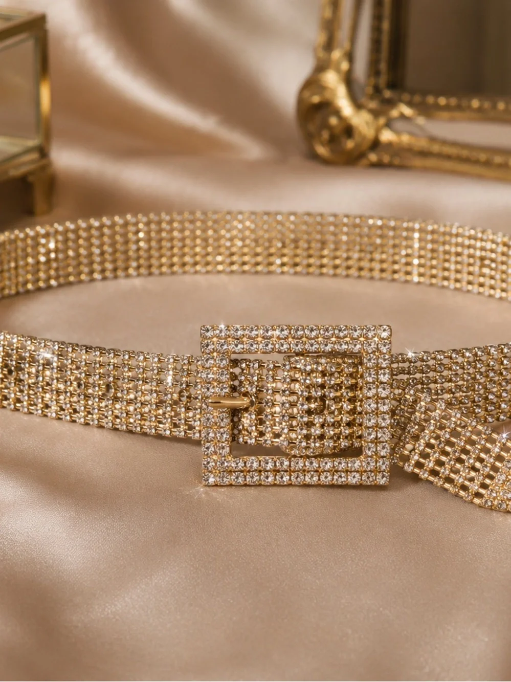 Gold style Rhinestone belt sparkle party 40”